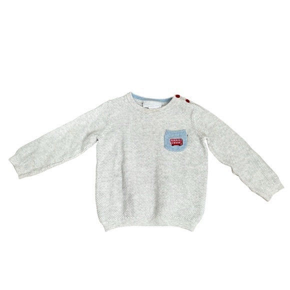 the little white company Other - Charming Kids Sweater with Blue Pocket